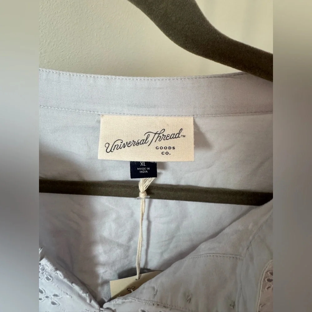 Universal Thread blue colored eyelet cotton dress size XL NEW WITH TAGS - Picture 2 of 9